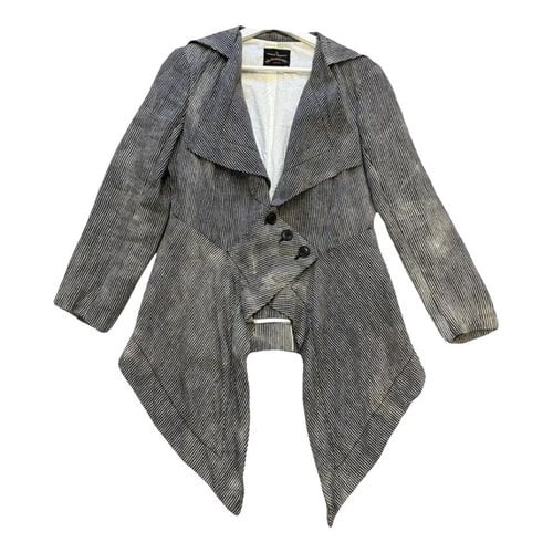 Pre-owned Vivienne Westwood Anglomania Linen Blazer In Anthracite