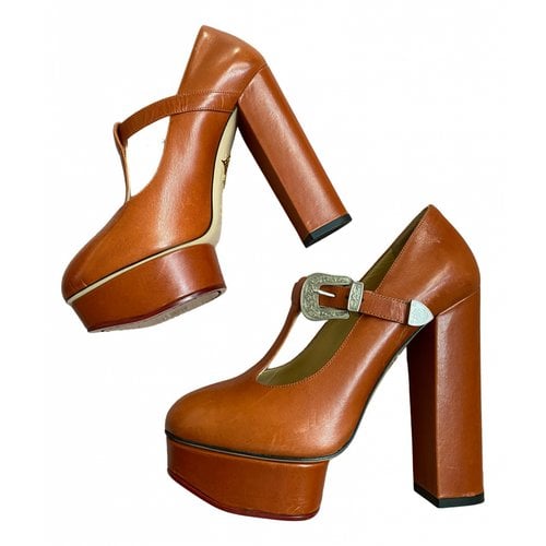 Pre-owned Charlotte Olympia Leather Heels In Brown