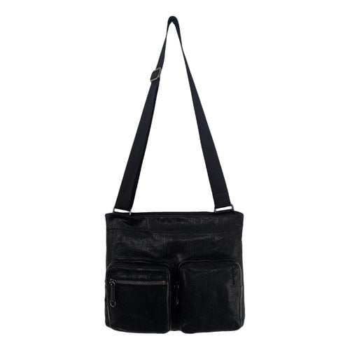 Pre-owned Miu Miu Pocket Leather Crossbody Bag In Black