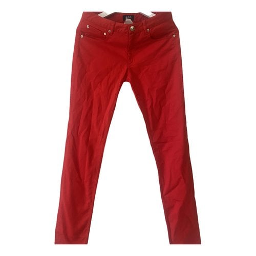 Pre-owned Apc Straight Pants In Red