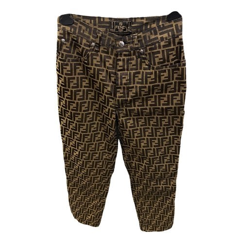 Pre-owned Fendi Cloth Trousers In Brown