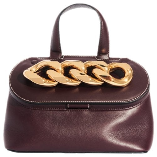 Pre-owned Jw Anderson Leather Handbag In Burgundy