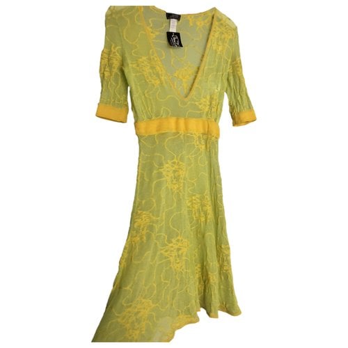 Pre-owned Versace Wool Maxi Dress In Yellow