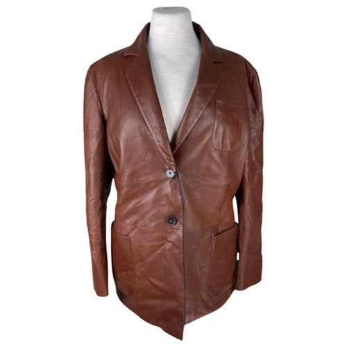 Pre-owned Jil Sander Leather Jacket In Brown