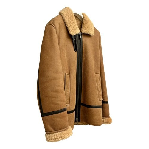 Pre-owned Dondup Leather Peacoat In Orange