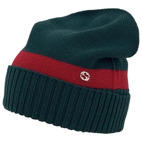 Pre-owned Gucci Wool Beanie In Green