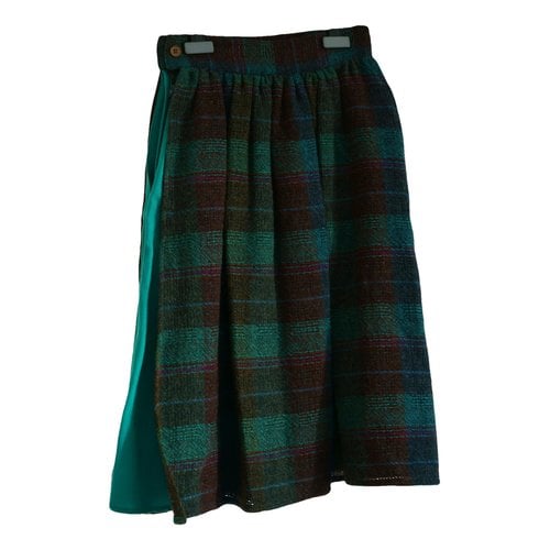 Pre-owned Giorgio Armani Wool Mid-length Skirt In Green