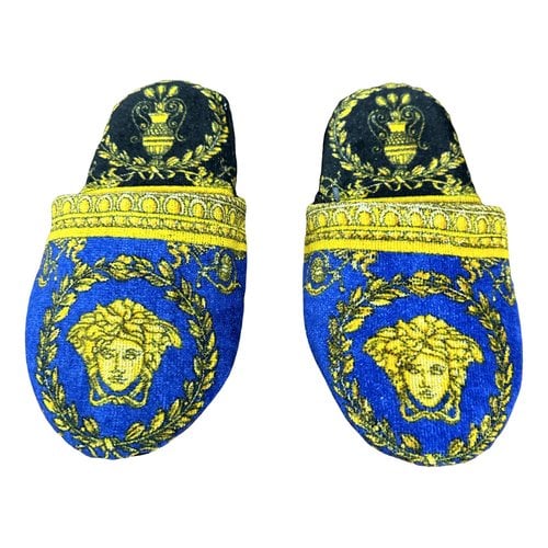 Pre-owned Versace Cloth Sandals In Blue