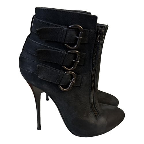 Pre-owned Giuseppe Zanotti Leather Ankle Boots In Black