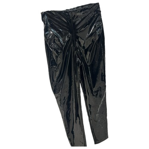 Pre-owned Aniye By Leather Trousers In Black