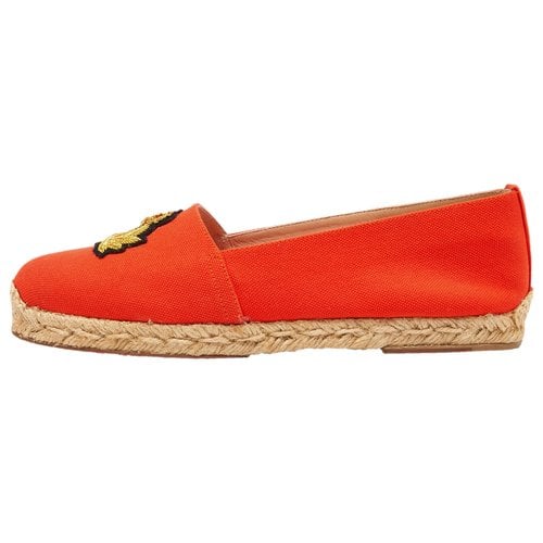 Pre-owned Christian Louboutin Cloth Flats In Orange