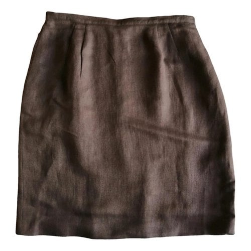 Pre-owned Max & Co Linen Skirt In Brown