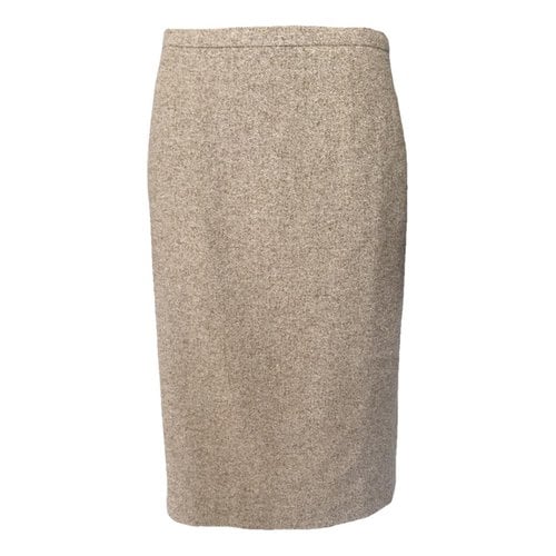 Pre-owned Escada Wool Mid-length Skirt In Khaki