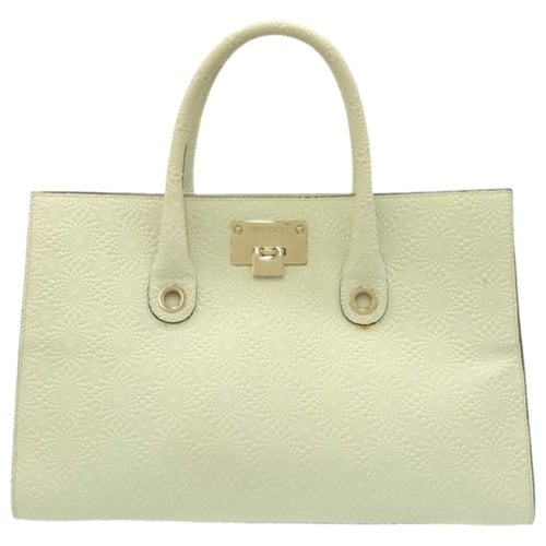 Pre-owned Jimmy Choo Riley Leather Tote In White