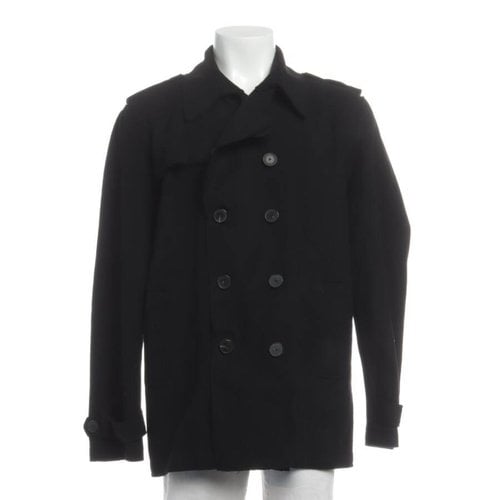 Pre-owned Van Laack Wool Coat In Black