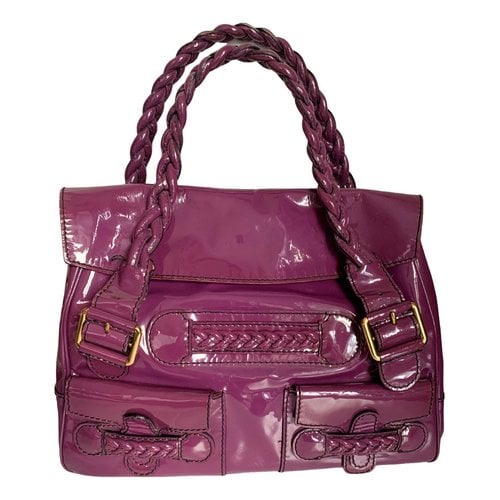 Pre-owned Valentino Garavani Patent Leather Handbag In Purple