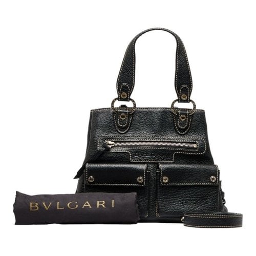 Pre-owned Bvlgari Leather Handbag In Black