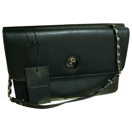 Pre-owned Giorgio Armani Leather Handbag In Black
