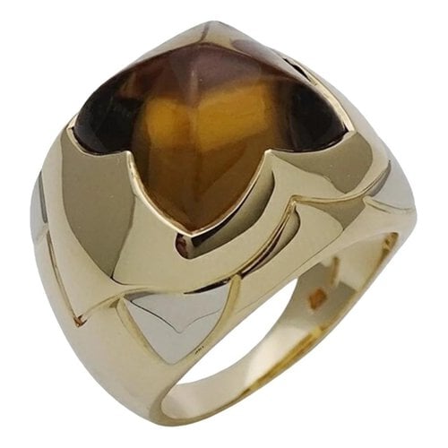 Pre-owned Bvlgari Pyramide Yellow Gold Ring