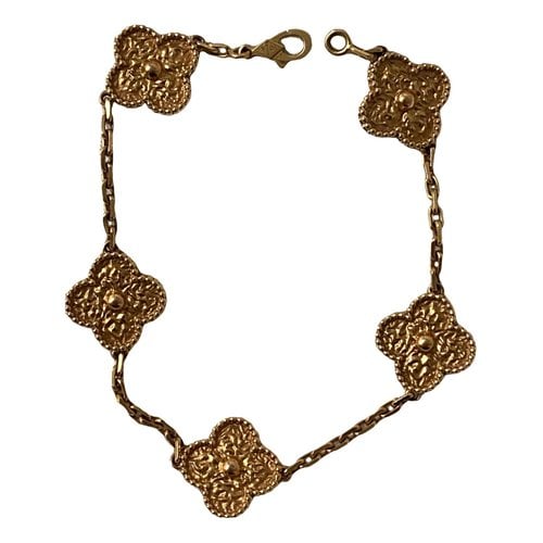 Pre-owned Van Cleef & Arpels Vintage Alhambra Pink Gold Bracelet