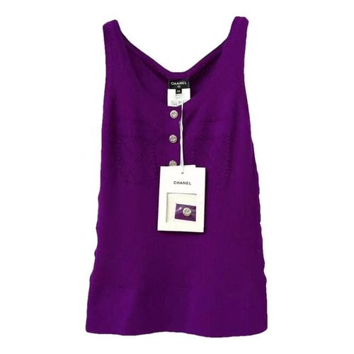 Pre-owned Chanel Cashmere Top In Purple