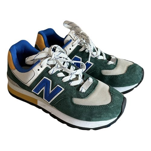 Pre-owned New Balance 574 Leather Trainers In Green