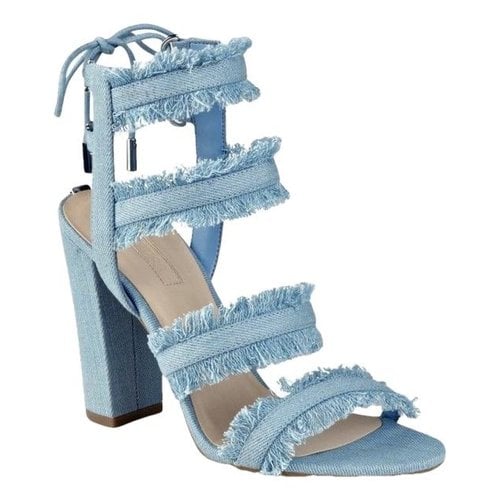 Pre-owned Guess Cloth Sandal In Blue