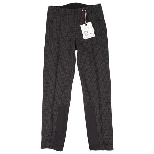 Pre-owned Moncler Wool Trousers In Grey