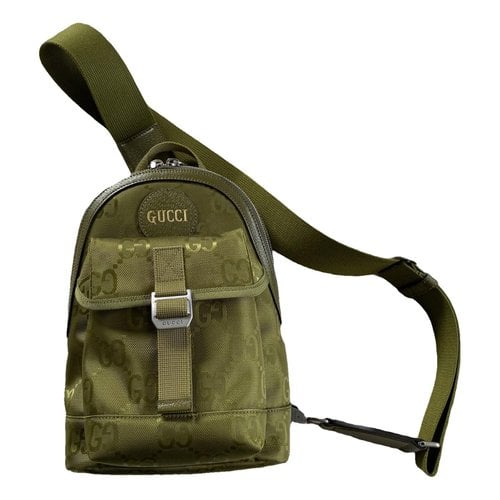 Pre-owned Gucci Cloth Backpack In Green