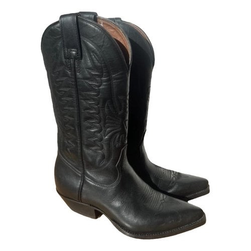 Pre-owned Mexicana Leather Cowboy Boots In Black