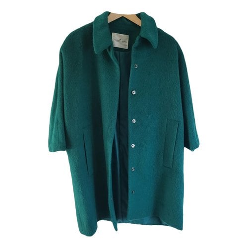 Pre-owned Designers Remix Wool Coat In Green