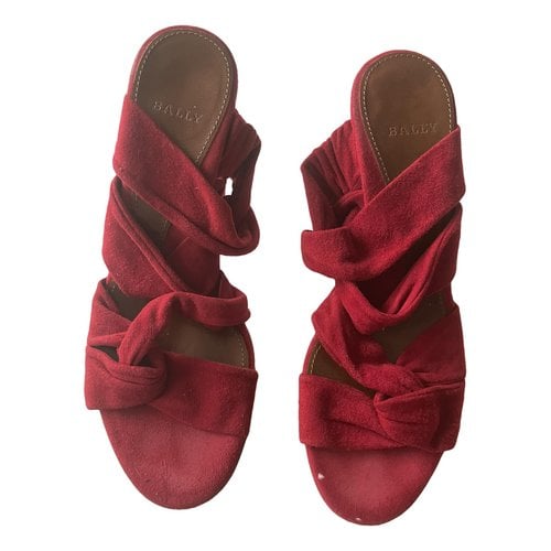 Pre-owned Bally Mules & Clogs In Red