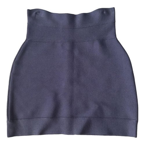 Pre-owned Herve Leger Mini Skirt In Purple