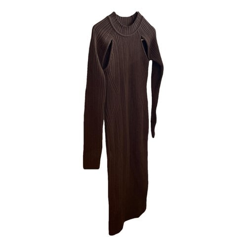 Pre-owned Lvir Wool Mid-length Dress In Brown