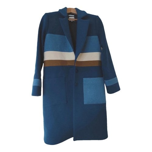 Pre-owned Modetrotter Wool Coat In Blue