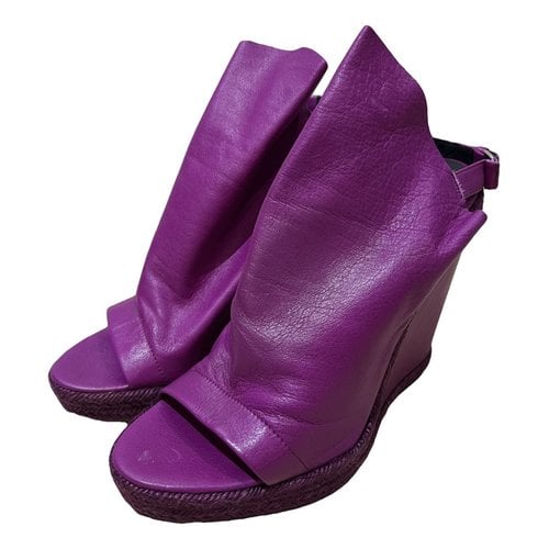 Pre-owned Balenciaga Leather Sandal In Purple