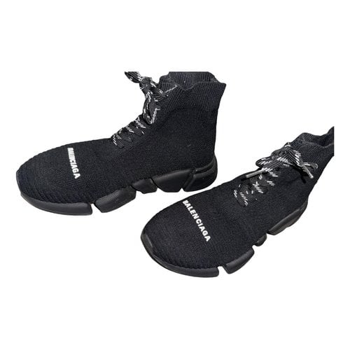Pre-owned Balenciaga Speed Cloth Trainers In Black