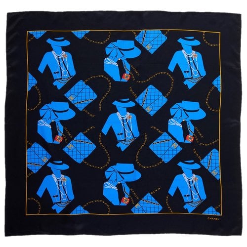 Pre-owned Chanel Silk Scarf In Blue