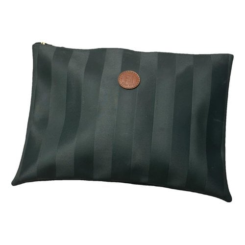 Pre-owned Fendi Cloth Clutch Bag In Green