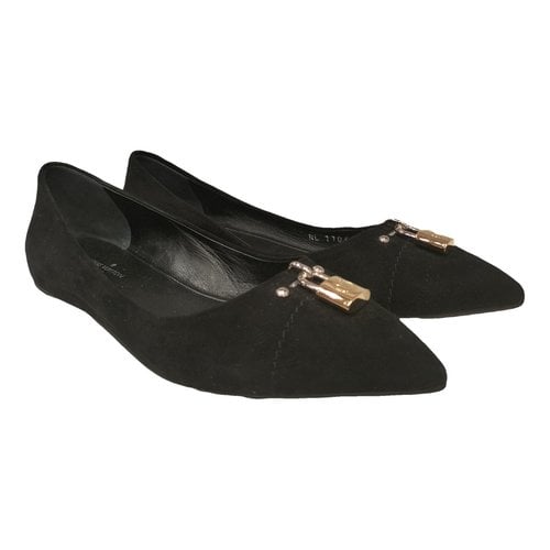Pre-owned Louis Vuitton Leather Ballet Flats In Black