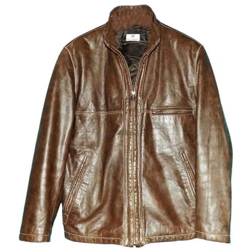 Pre-owned Aigner Leather Vest In Brown