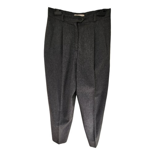 Pre-owned Max Mara Atelier Cashmere Trousers In Grey