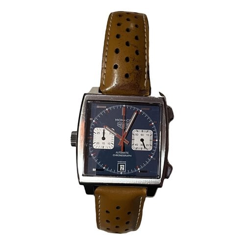 Pre-owned Tag Heuer Monaco Watch In Blue