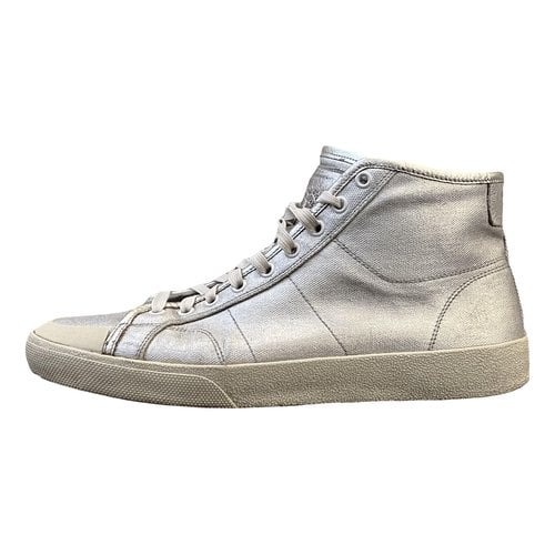 Pre-owned Saint Laurent High Trainers In Silver