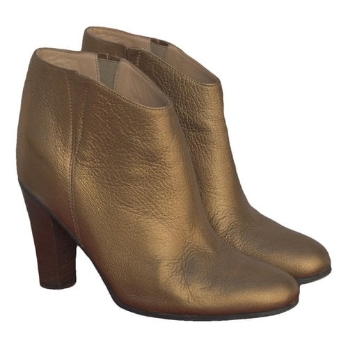 Pre-owned Golden Goose Leather Ankle Boots In Gold