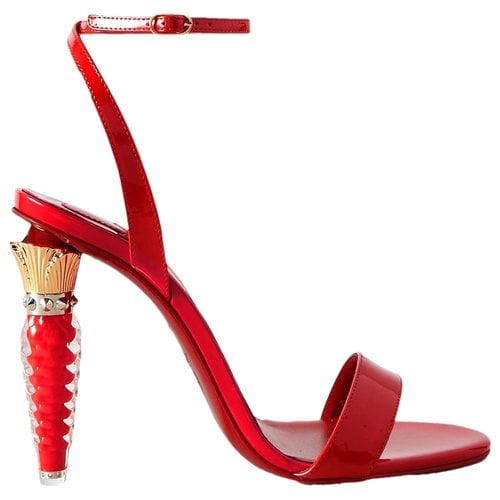 Pre-owned Christian Louboutin Patent Leather Sandal In Red