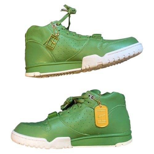 Pre-owned Nike Leather High Trainers In Green