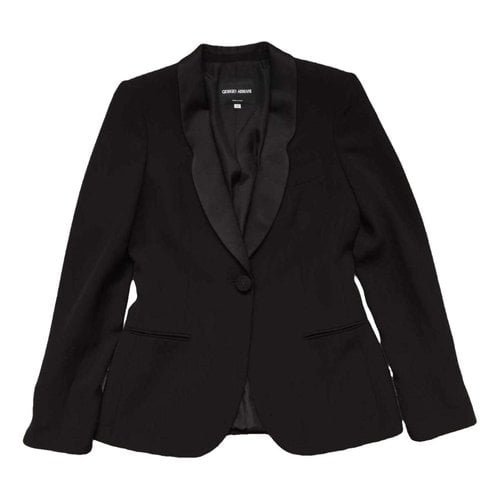 Pre-owned Giorgio Armani Silk Blazer In Black