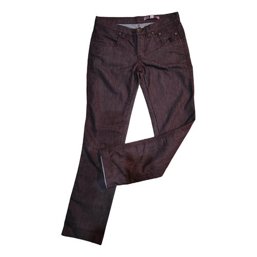 Pre-owned Jeckerson Slim Jeans In Burgundy