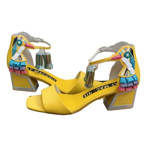 Pre-owned Kat Maconie Leather Sandal In Yellow